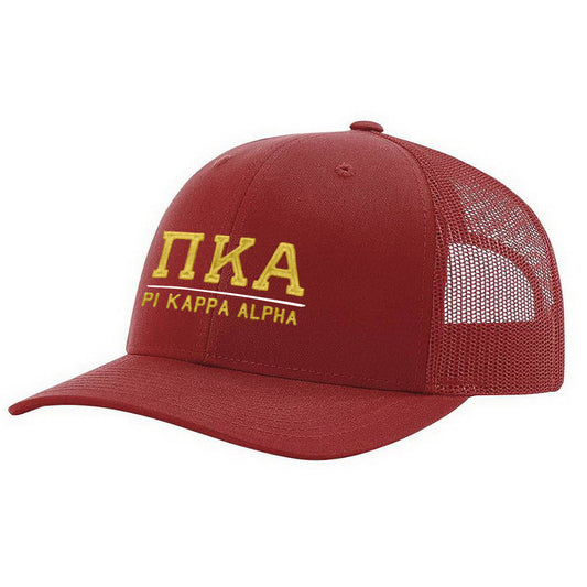 Pi Kappa Alpha - Richardson Snapback Garnet Old School Hat (3D Embroidered)